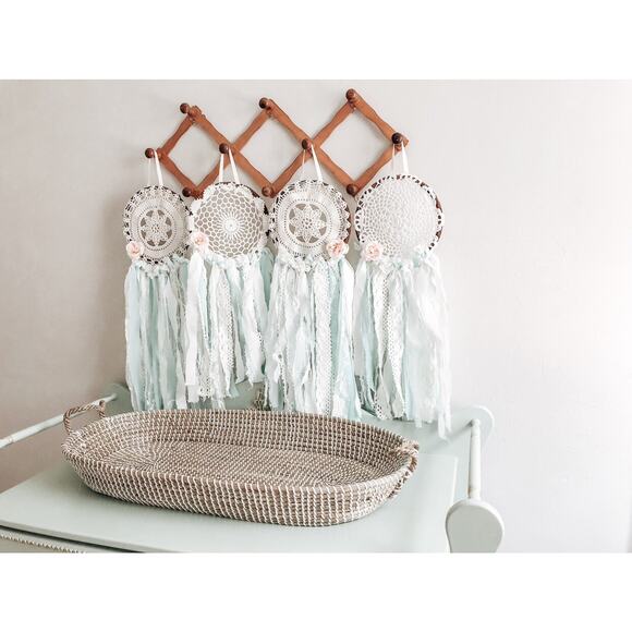 Handmade Macrame Lace Crochet Floral Dreamy Boho Dreamcatcher - Picture 4 of 6
